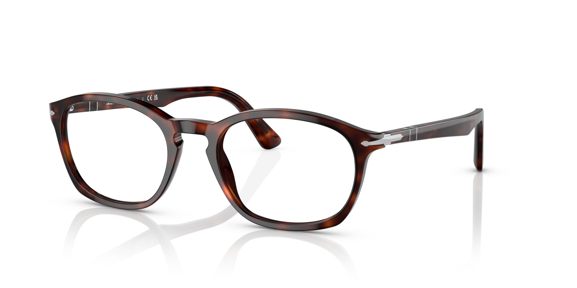 PO3303V Havana AcetaatEyeglass Frames van B24, Hoekweergave