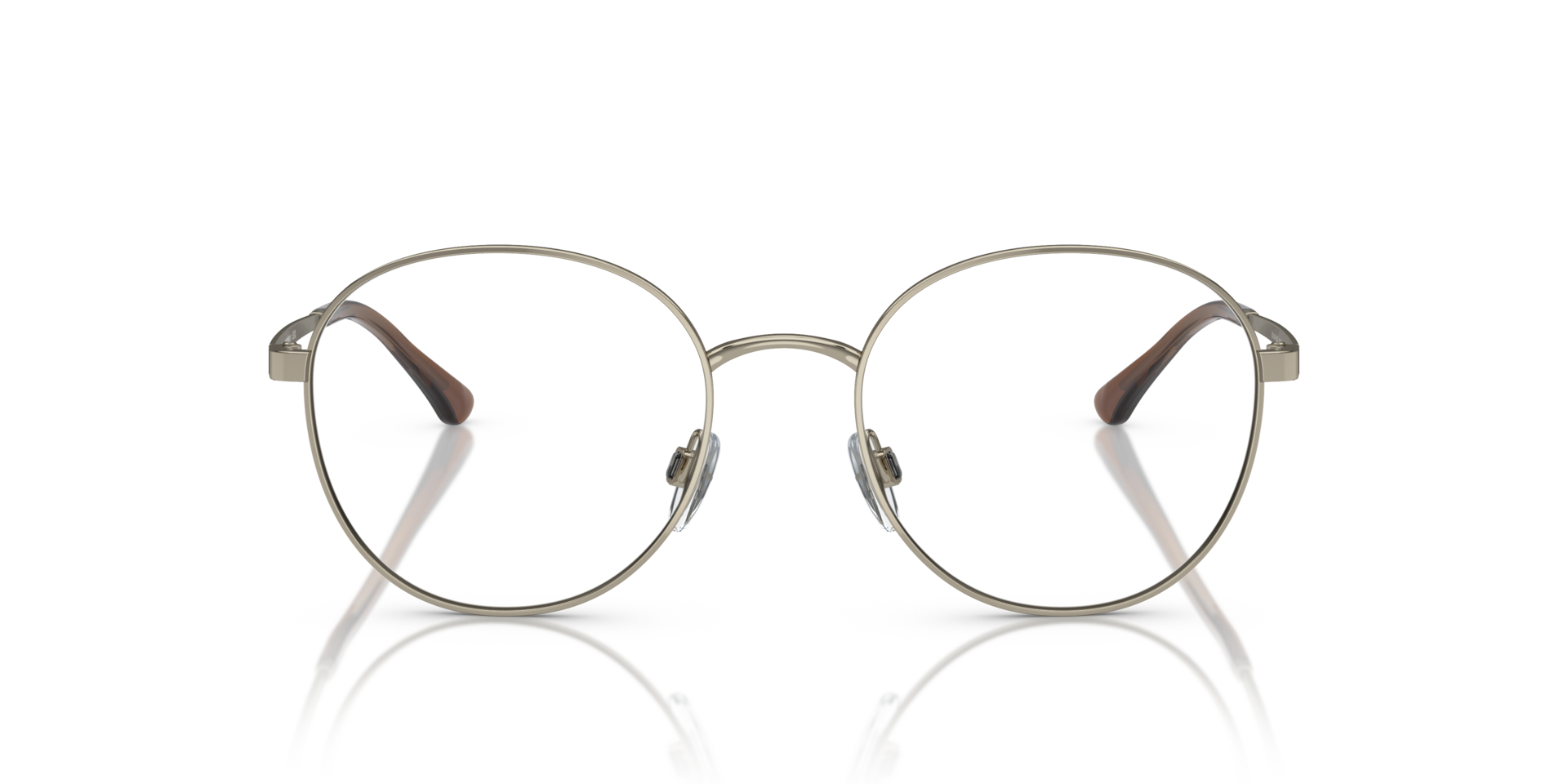 EA1144 Glanzend Lichtgoud MetaalEyeglass Frames van B24, Vooraanzicht