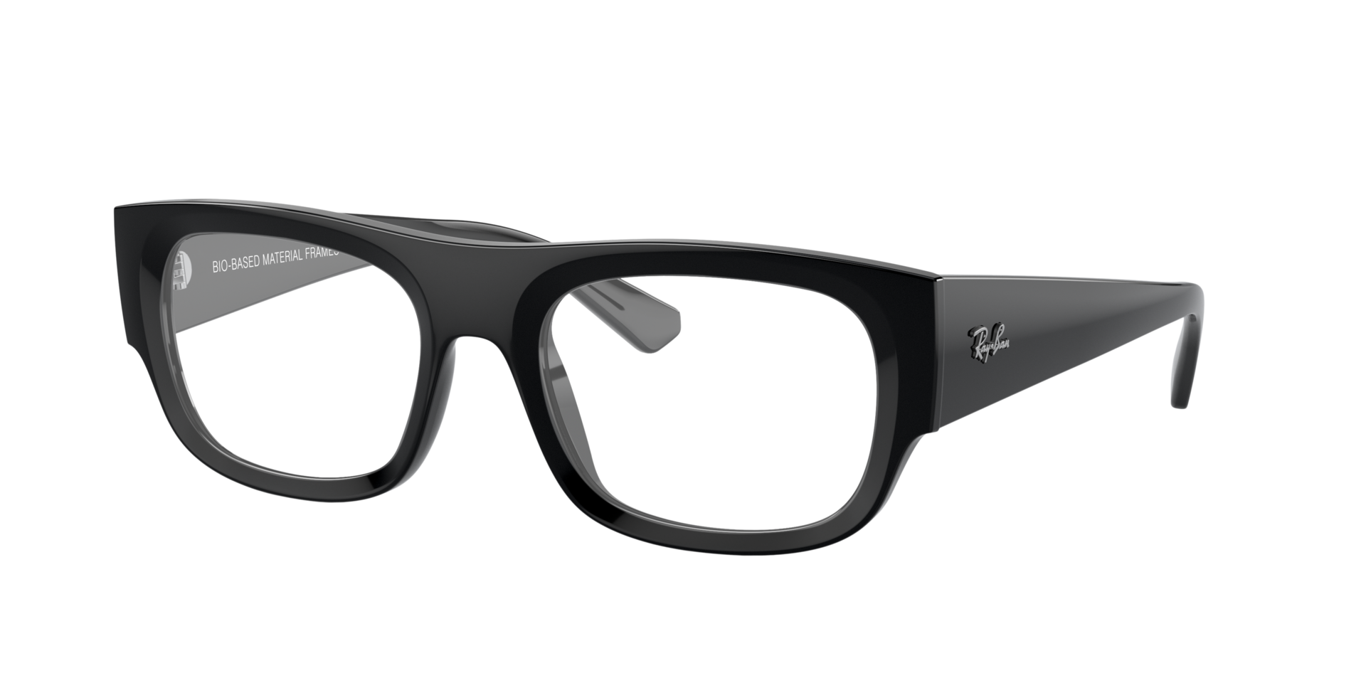 RB7218 Zwart KunststofEyeglass Frames van B24, Hoekweergave