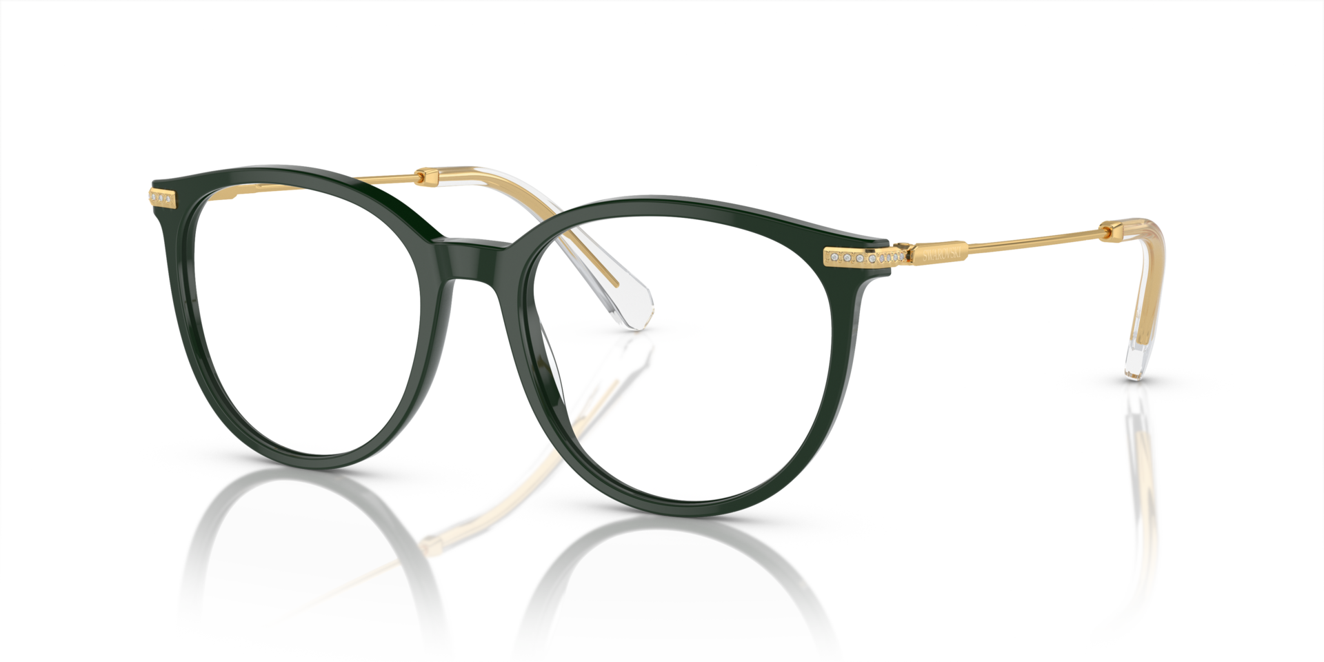 SK2009 Grün AcetatEyeglass Frames von B24, Dreiviertelansicht