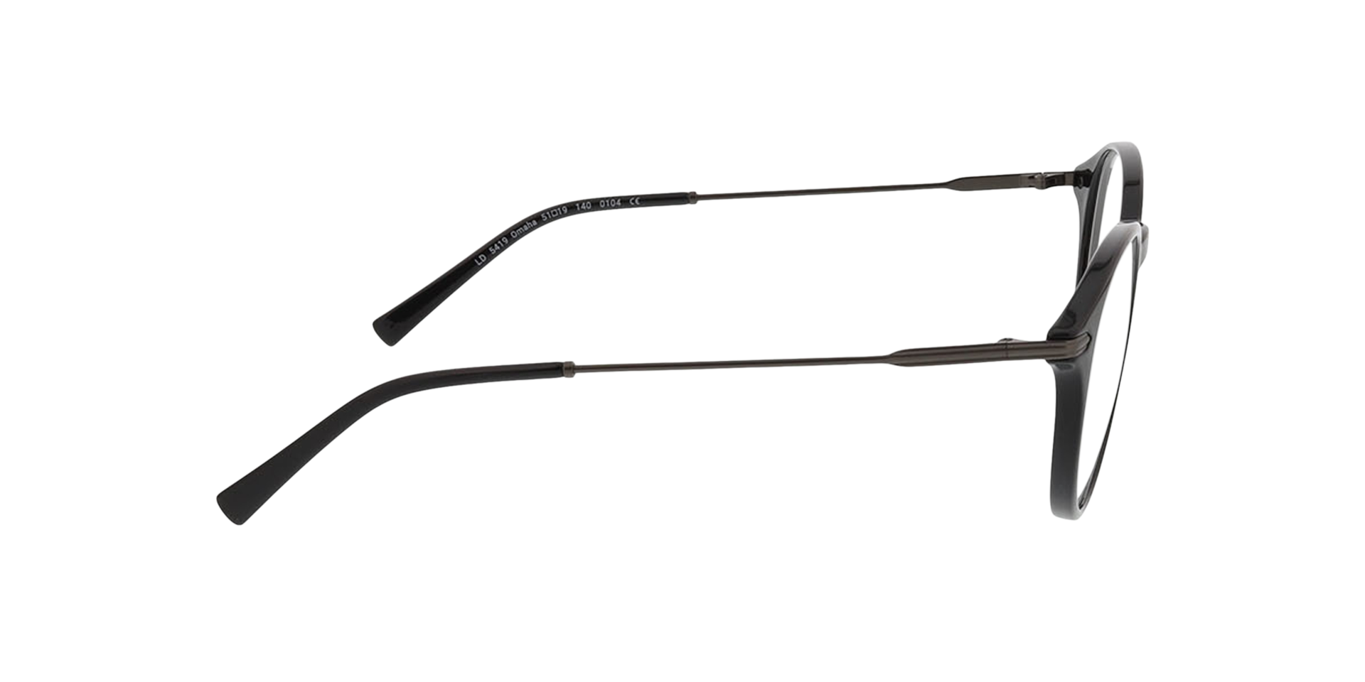 Omaha Black  &  Matt Gun KunststoffEyeglass Frames von B24, Seitenansicht