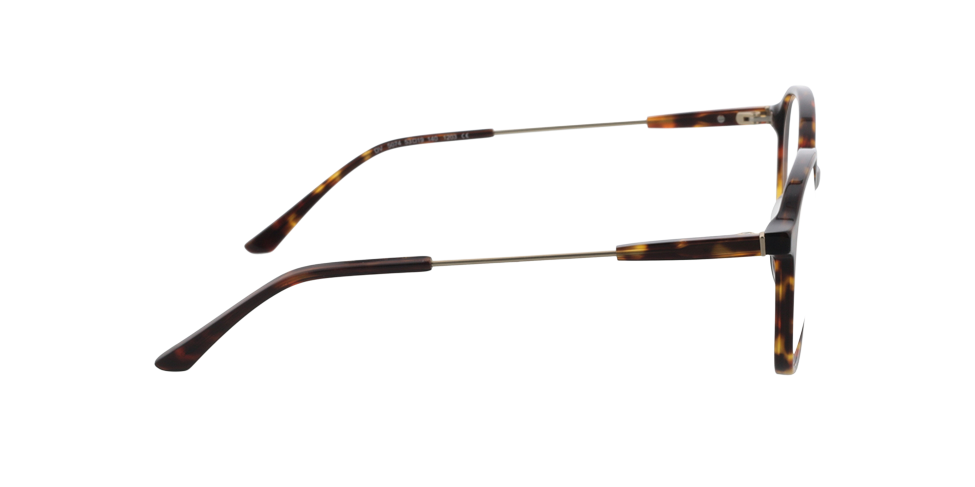 Brenda Havana  &  matgoud AcetaatEyeglass Frames van B24, Zijaanzicht