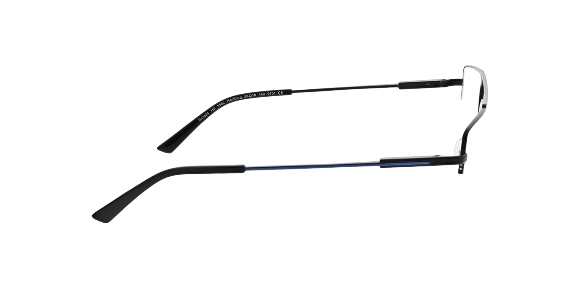 Hamburg Mattschwarz MetallEyeglass Frames von B24, Seitenansicht
