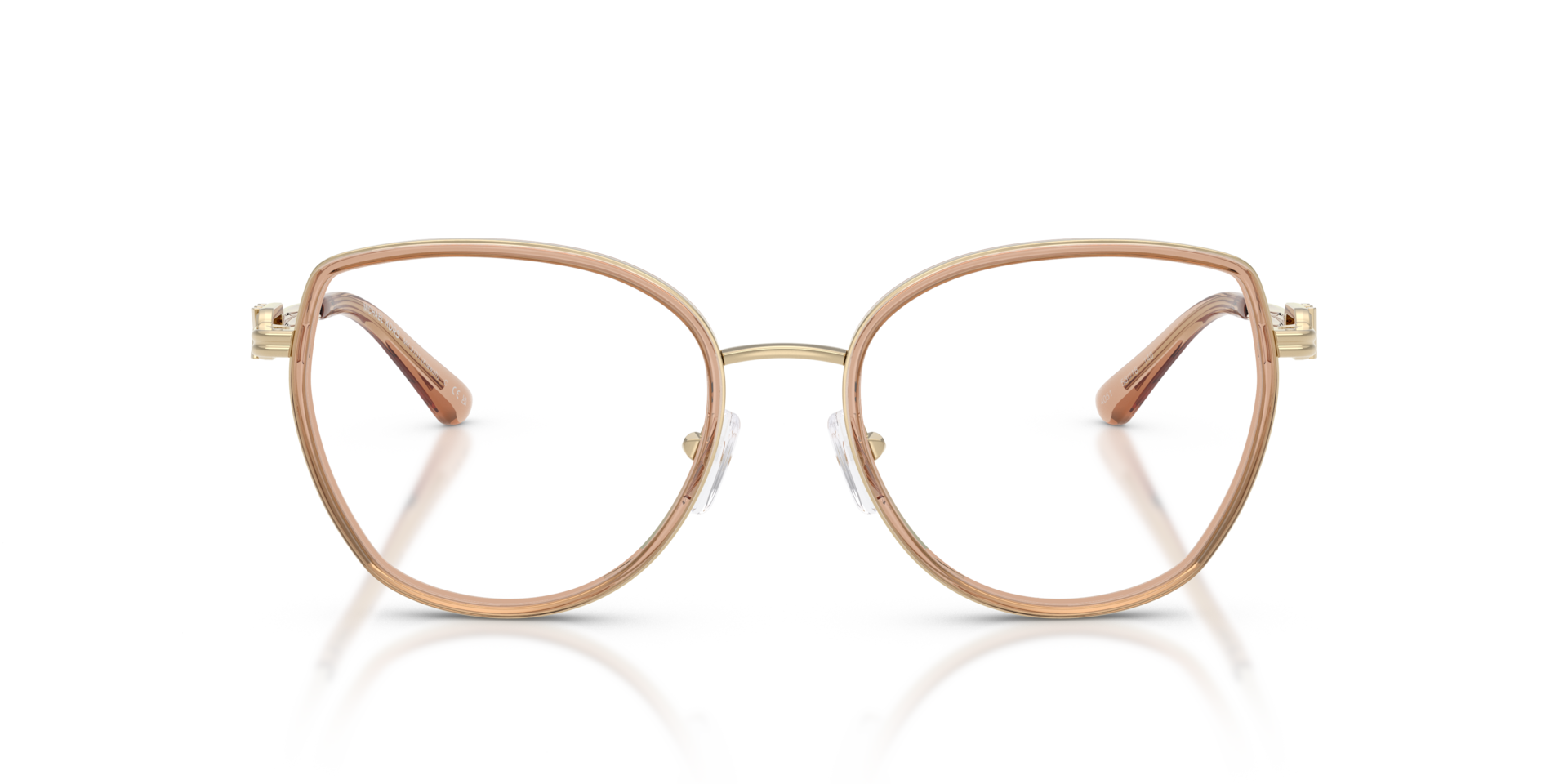 MK3101 Lichtbruin MetaalEyeglass Frames van B24, Vooraanzicht