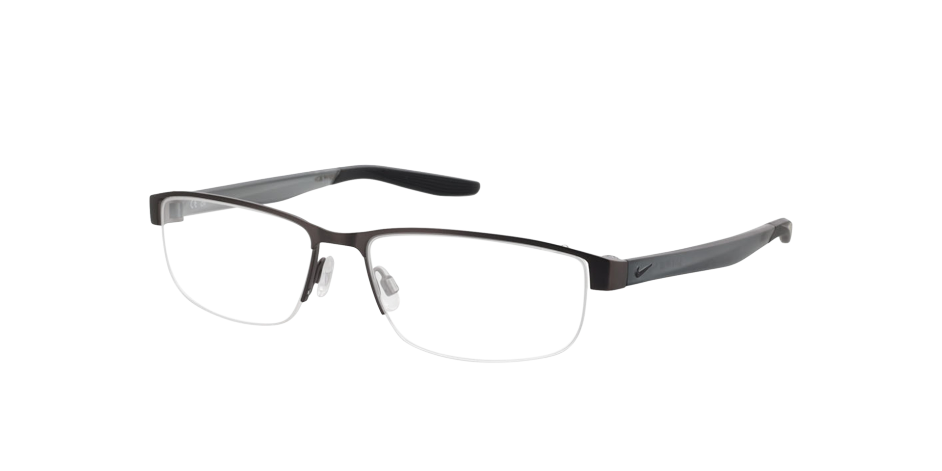 NIKE 8138 Staalgrijs zwart MetaalEyeglass Frames van B24, Hoekweergave