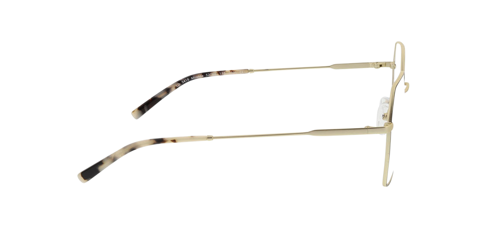 Miranda Gold  &  Black  &  Cream Havana MetallEyeglass Frames von B24, Seitenansicht