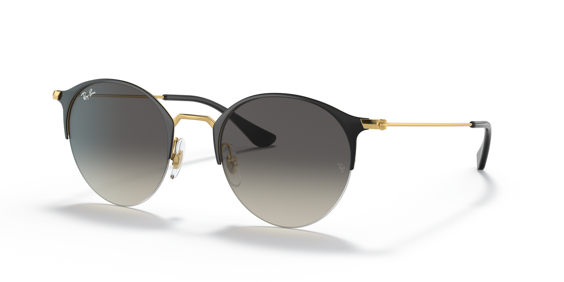 RB3578 Schwarz auf Gold MetallSunglass Frames von B24, Dreiviertelansicht