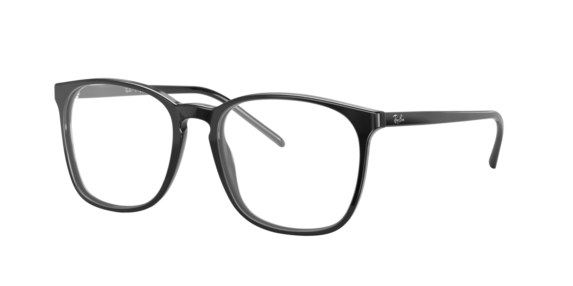 RB5387 Zwart AcetaatEyeglass Frames van B24, Hoekweergave