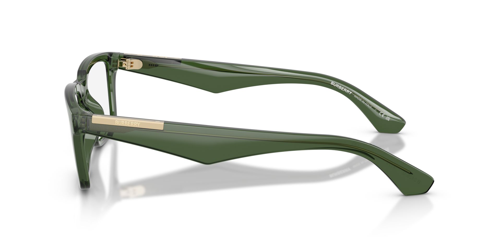 BE2428U Groen KunststofEyeglass Frames van B24, Zijaanzicht