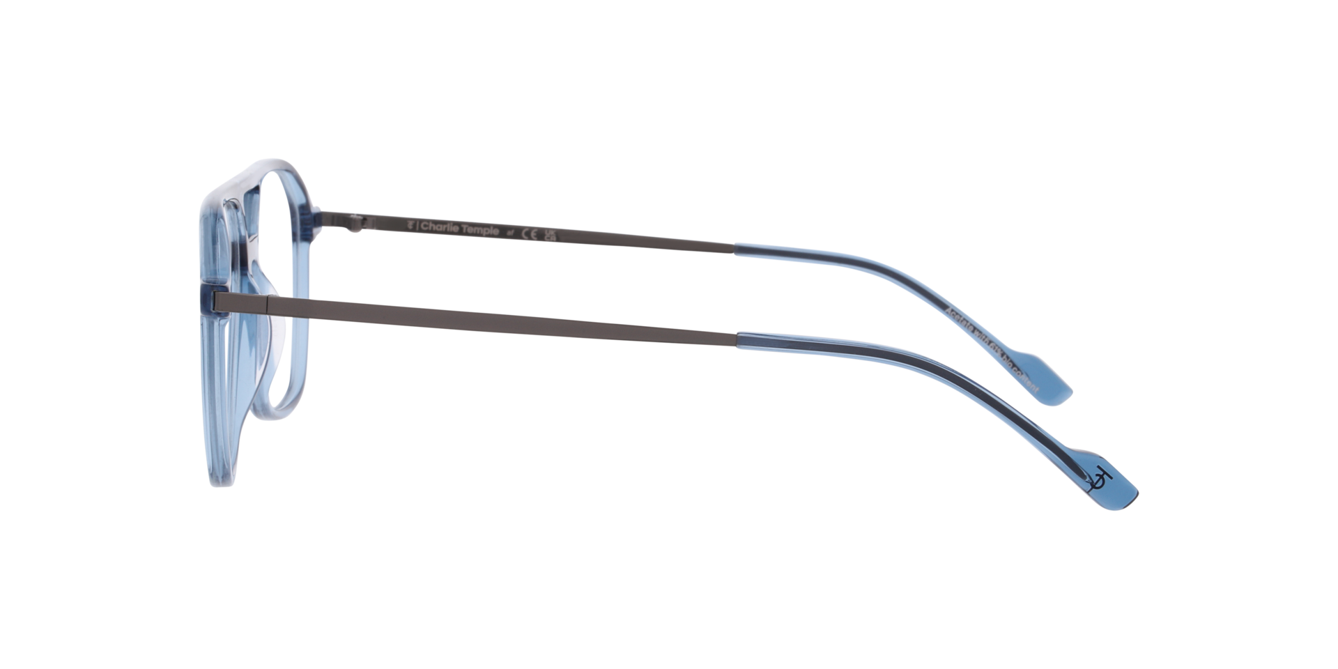 Beau Kristallblau AcetatEyeglass Frames von B24, Seitenansicht