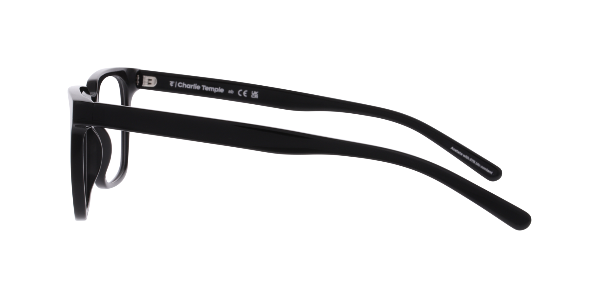 Balthazar Jet Black AcetaatEyeglass Frames van B24, Zijaanzicht