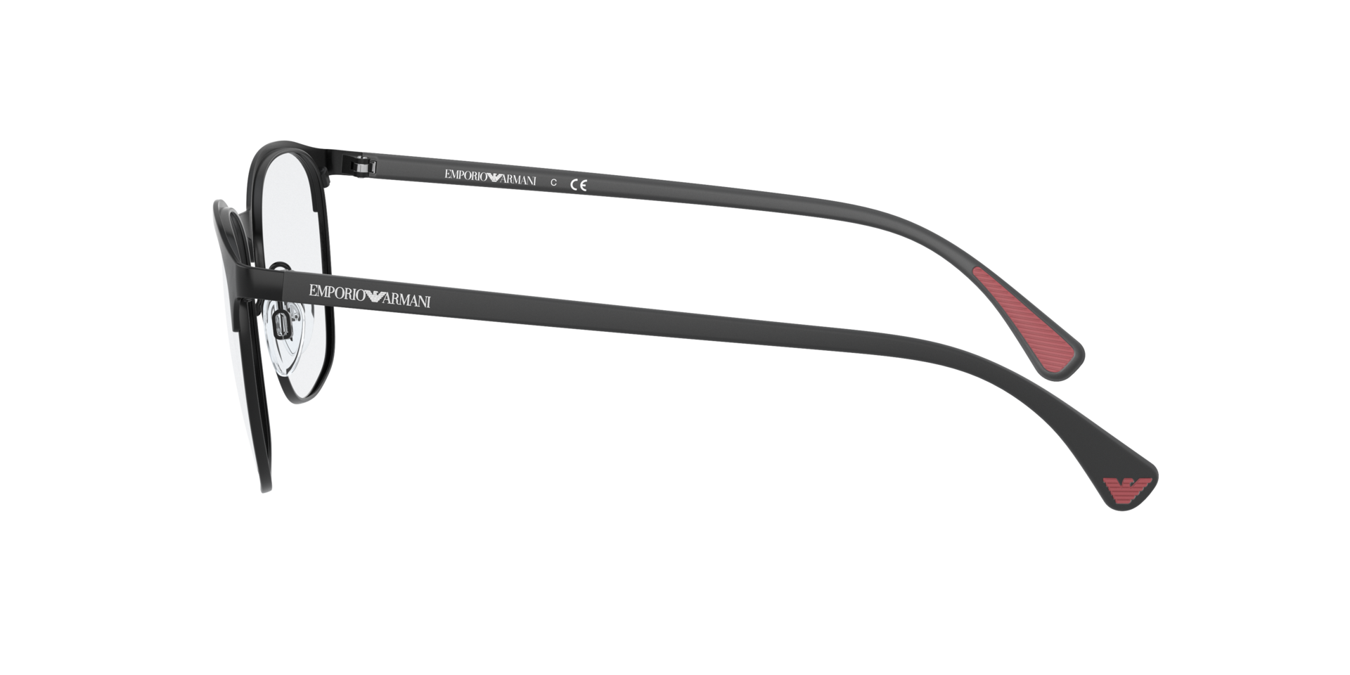 EA1114 Matt Schwarz MetallEyeglass Frames von B24, Seitenansicht