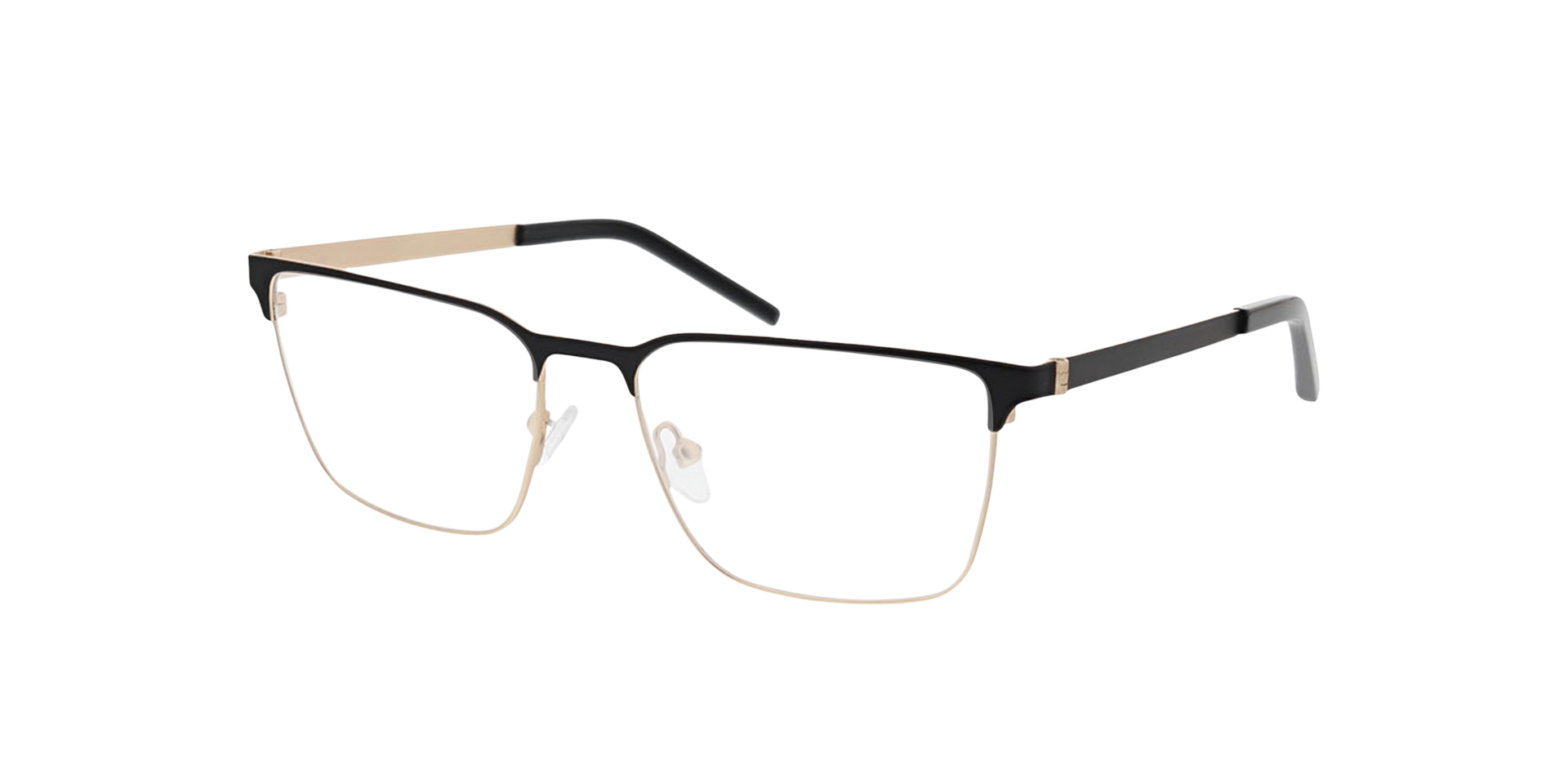James Matt Black  &  Matt Gold  &  Black MetallEyeglass Frames von B24, Dreiviertelansicht