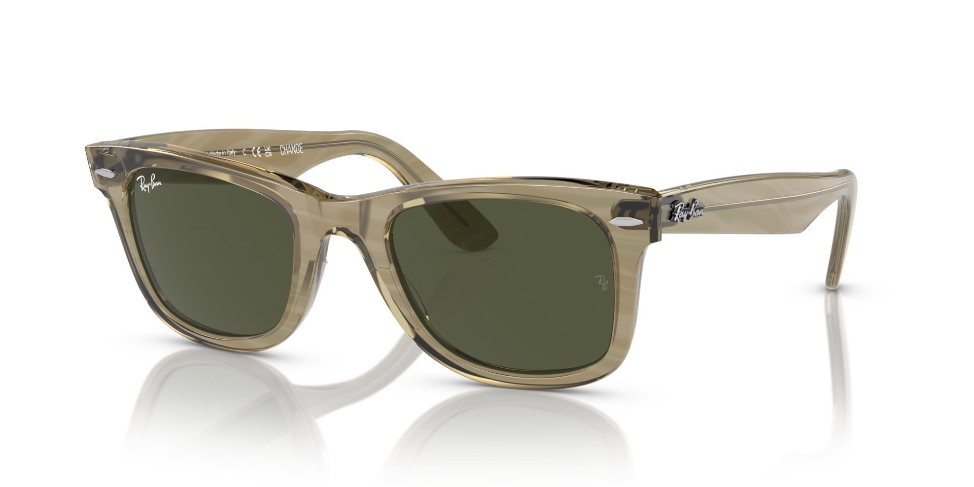 RB2140 Photo gestreept grijs AcetaatSunglass Frames van B24, Hoekweergave