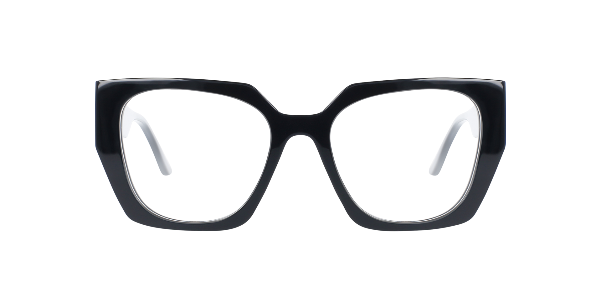 Regina Jet Black AcetatEyeglass Frames von B24, Vorderansicht