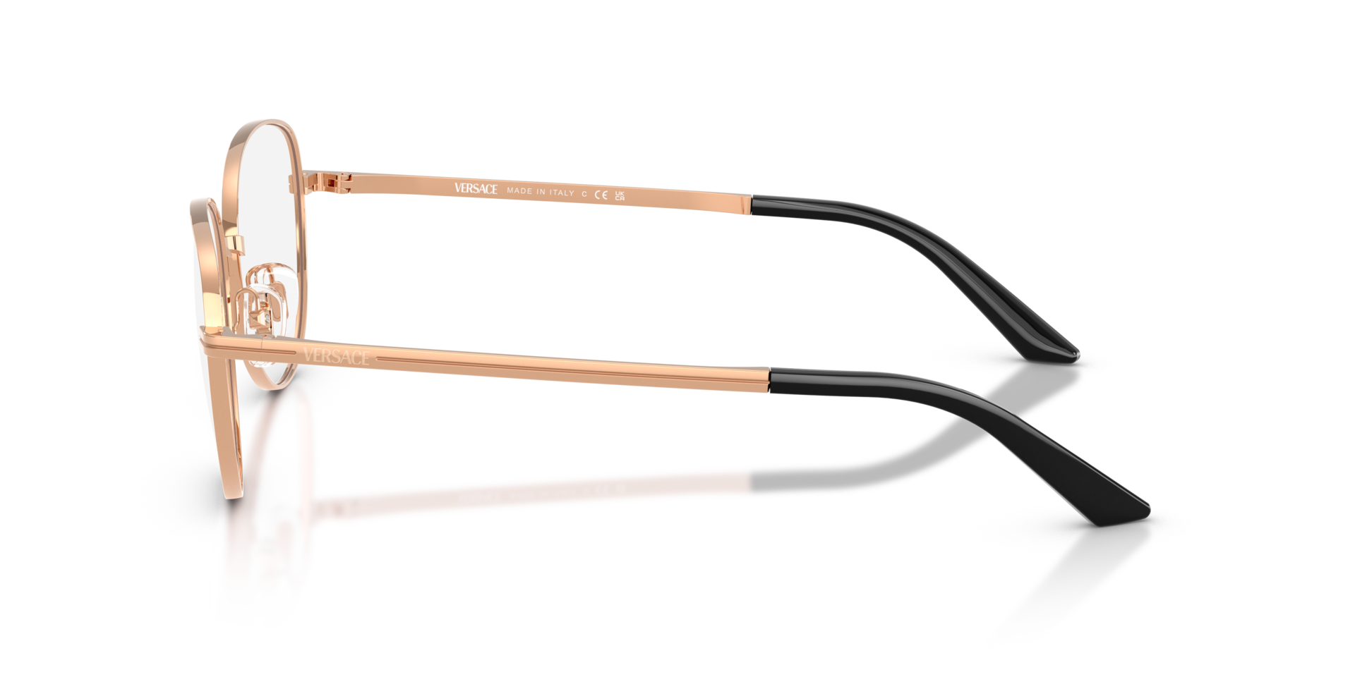 VE1312 Roségoud MetaalEyeglass Frames van B24, Zijaanzicht