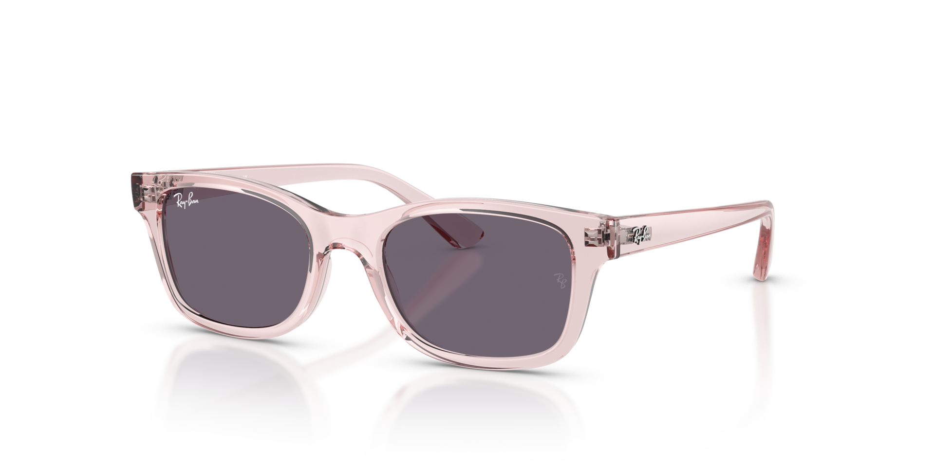 RB9086S KIDS Transparant Roze KunststofSunglass Frames van B24, Hoekweergave