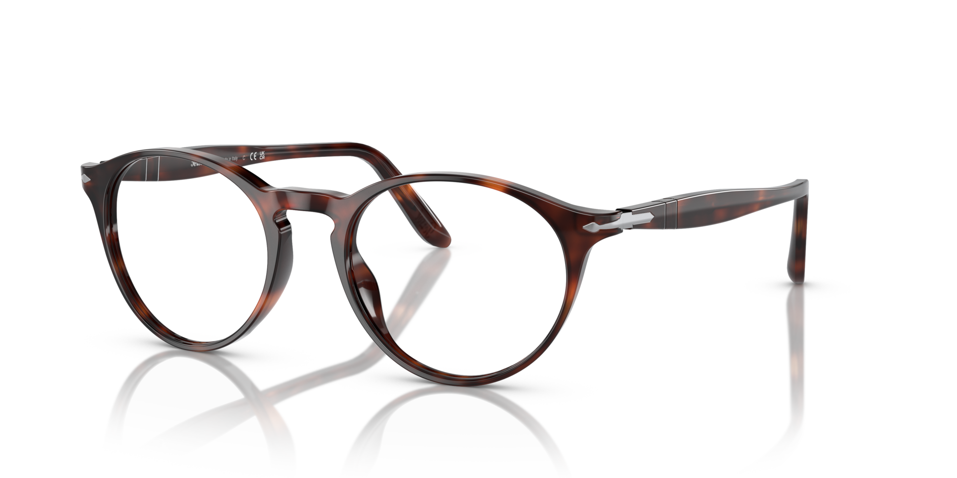 PO3092V Havana AcetaatEyeglass Frames van B24, Hoekweergave