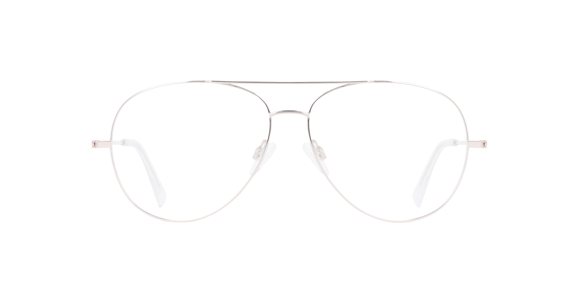Maverick Platinum Silver Titanium TitaanEyeglass Frames van B24, Vooraanzicht