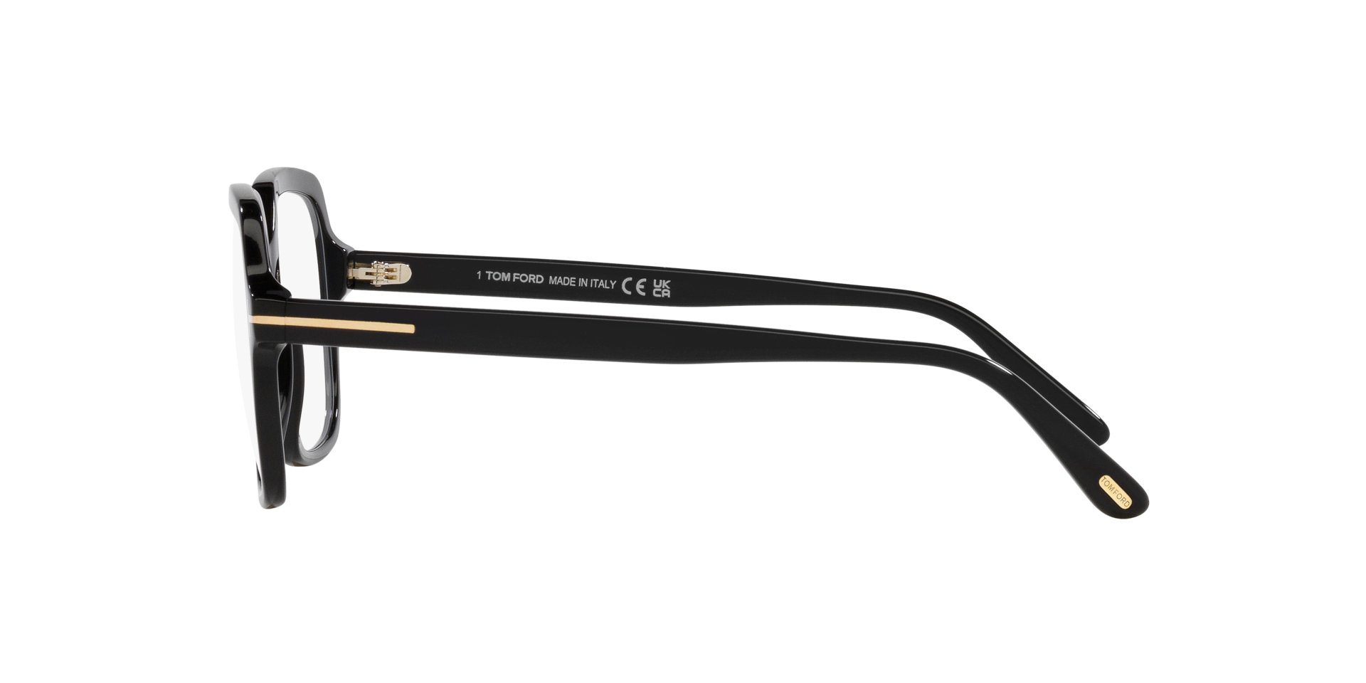 FT5908-B Glänzendes Schwarz AcetatEyeglass Frames von B24, Seitenansicht