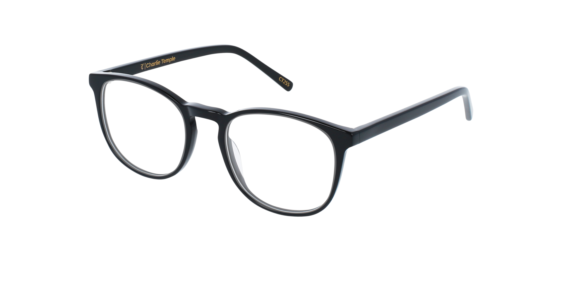 Owen Jet Black AcetaatEyeglass Frames van B24, Hoekweergave