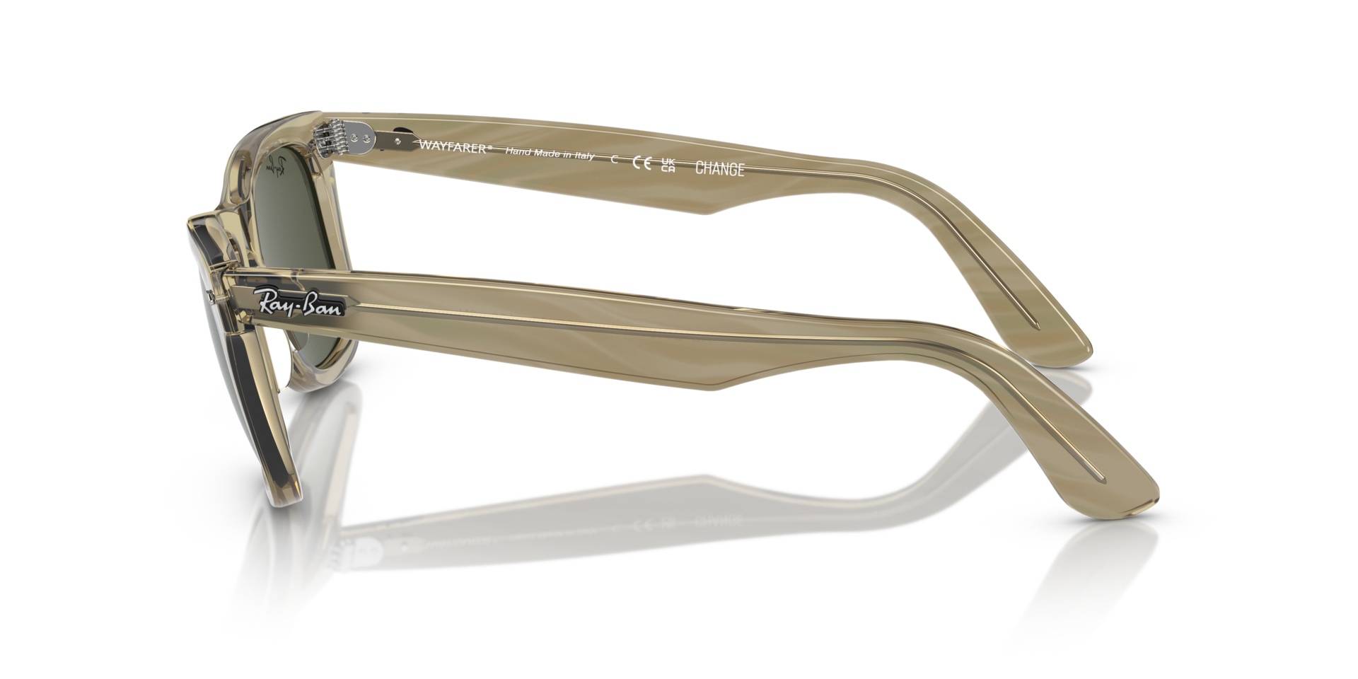 RB2140 Photo gestreept grijs AcetaatSunglass Frames van B24, Zijaanzicht