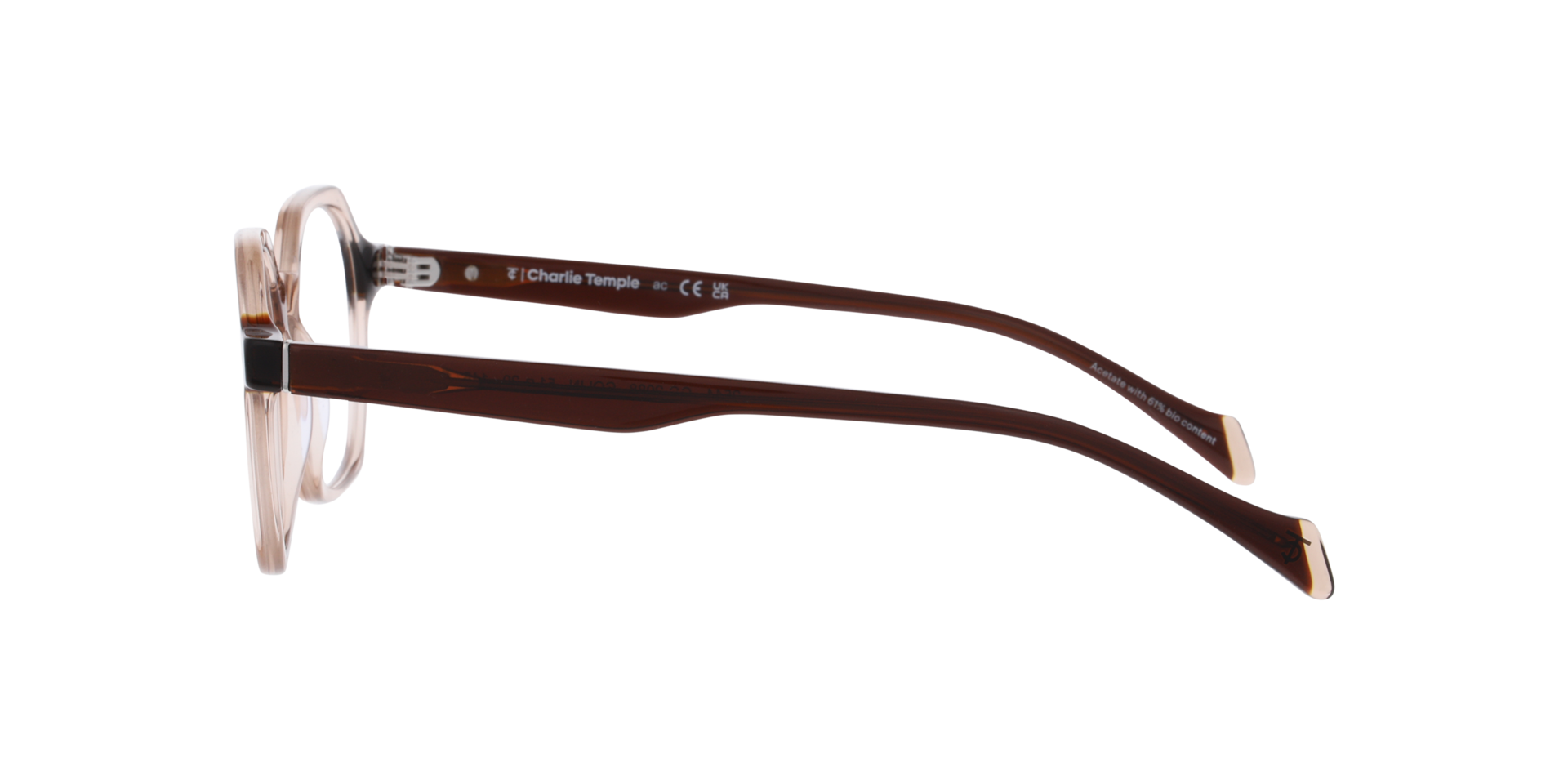 Solin Brown On Crystal Light Brown AcetatEyeglass Frames von B24, Seitenansicht