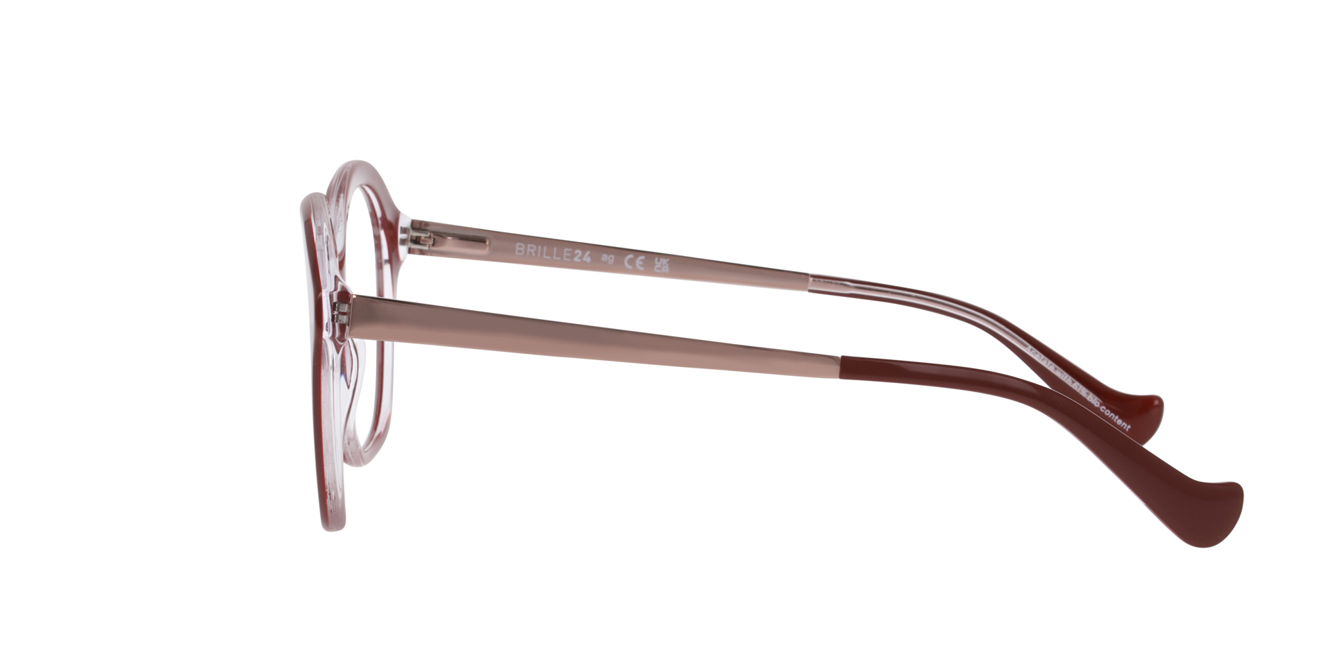 Kobe Burgundy & Crystal AcetatEyeglass Frames von B24, Seitenansicht