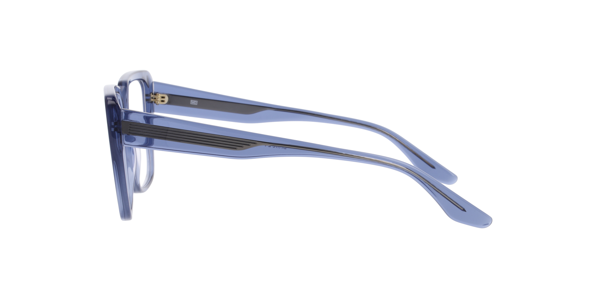 BETTY Kristalblauw AcetaatEyeglass Frames van B24, Zijaanzicht