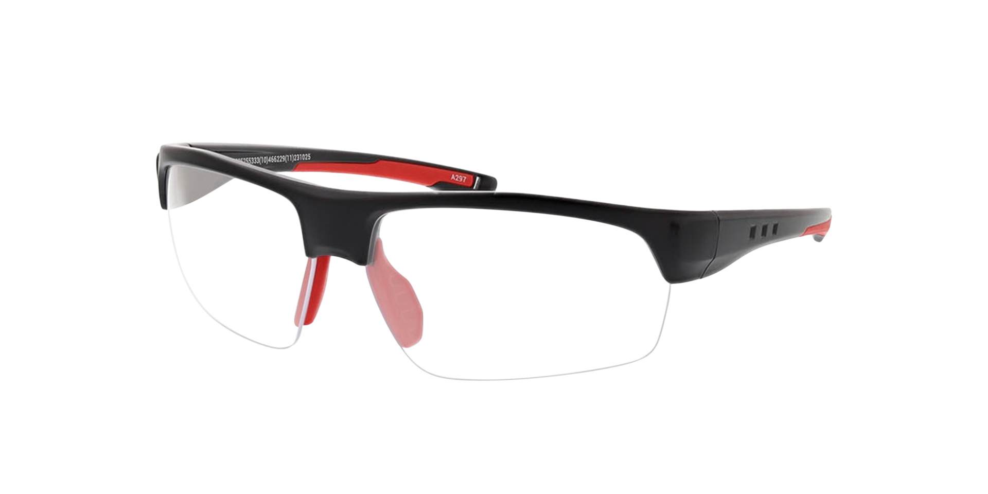 Shooter Zwart & rood KunststofEyeglass Frames van B24, Hoekweergave