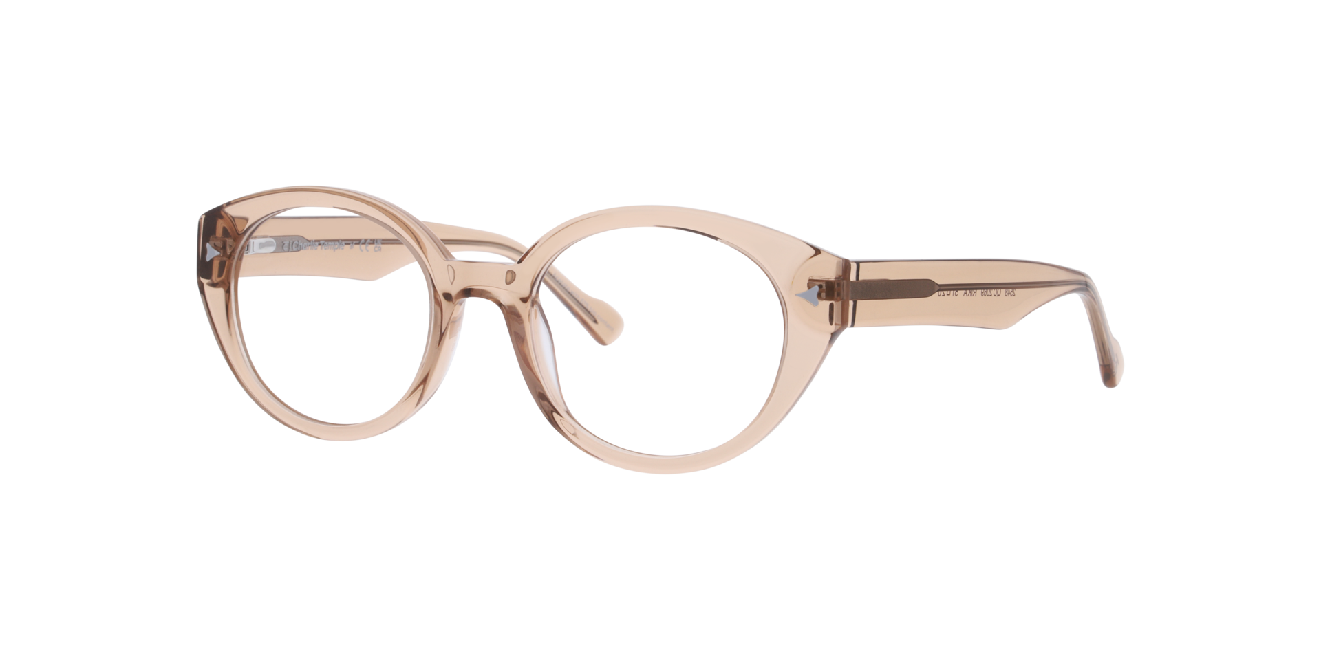 Rika Crystal Nude AcetatEyeglass Frames von B24, Dreiviertelansicht