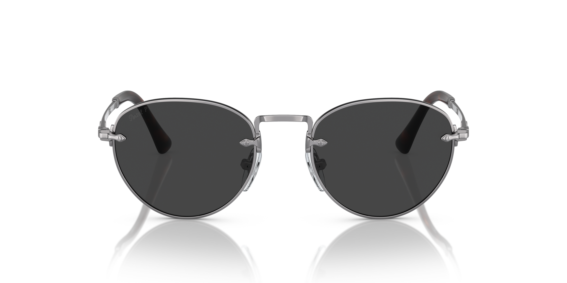 PO2491S Staalgrijs MetaalSunglass Frames van B24, Vooraanzicht