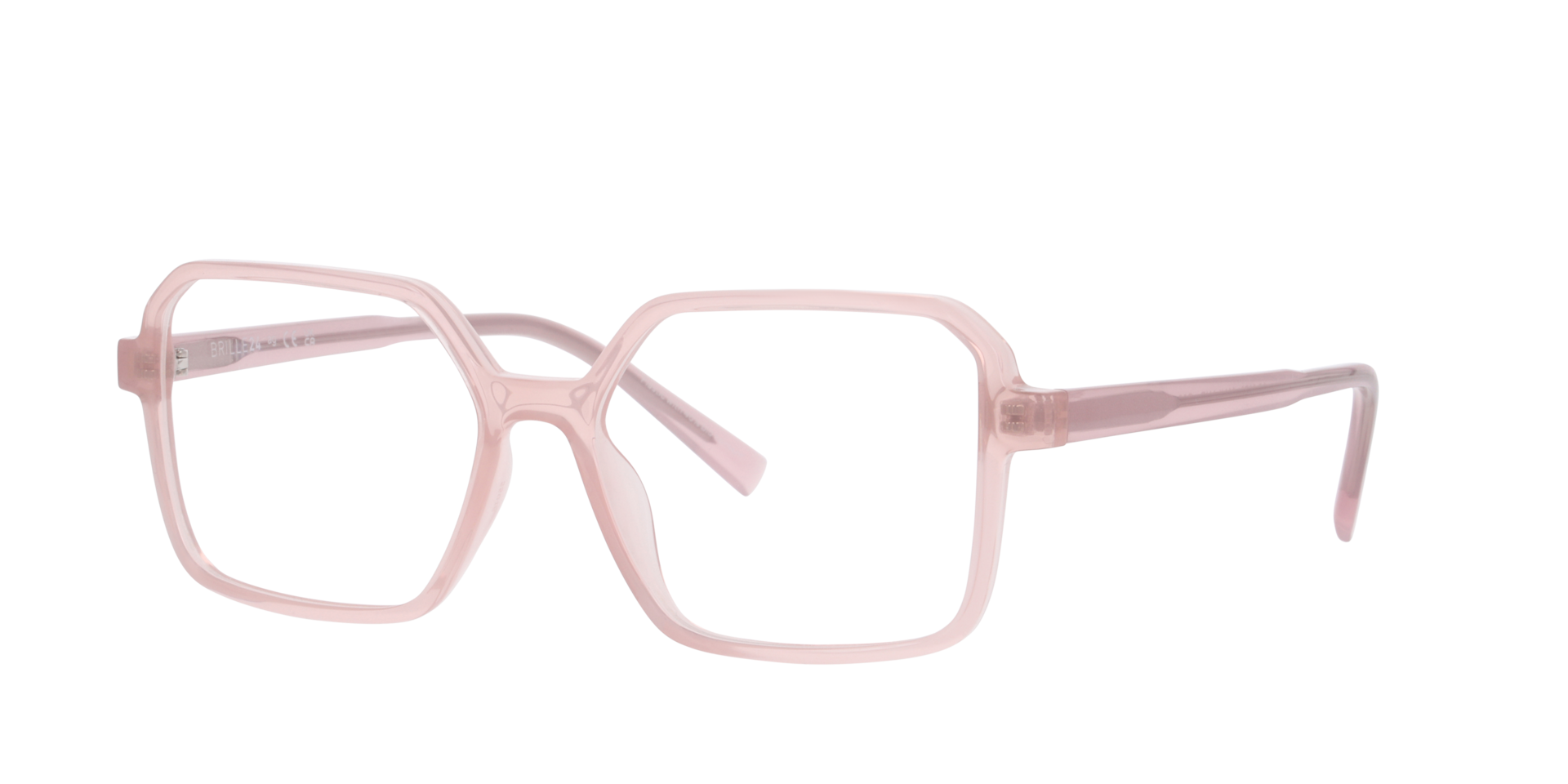 Mailand Milky Light Pink KunststofEyeglass Frames van B24, Hoekweergave