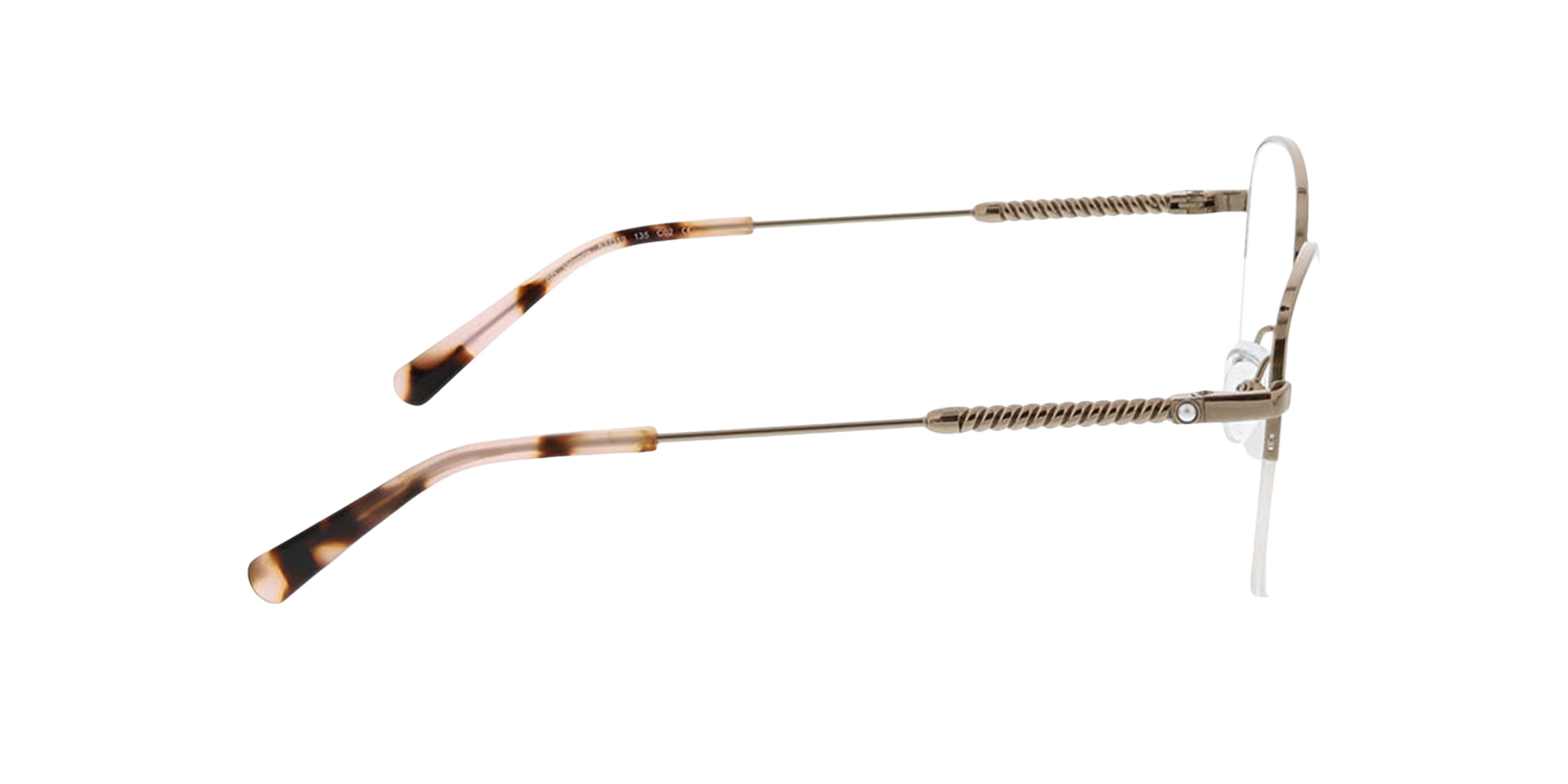 Valencia Roze goud &  lichtroze Havana MetaalEyeglass Frames van B24, Zijaanzicht