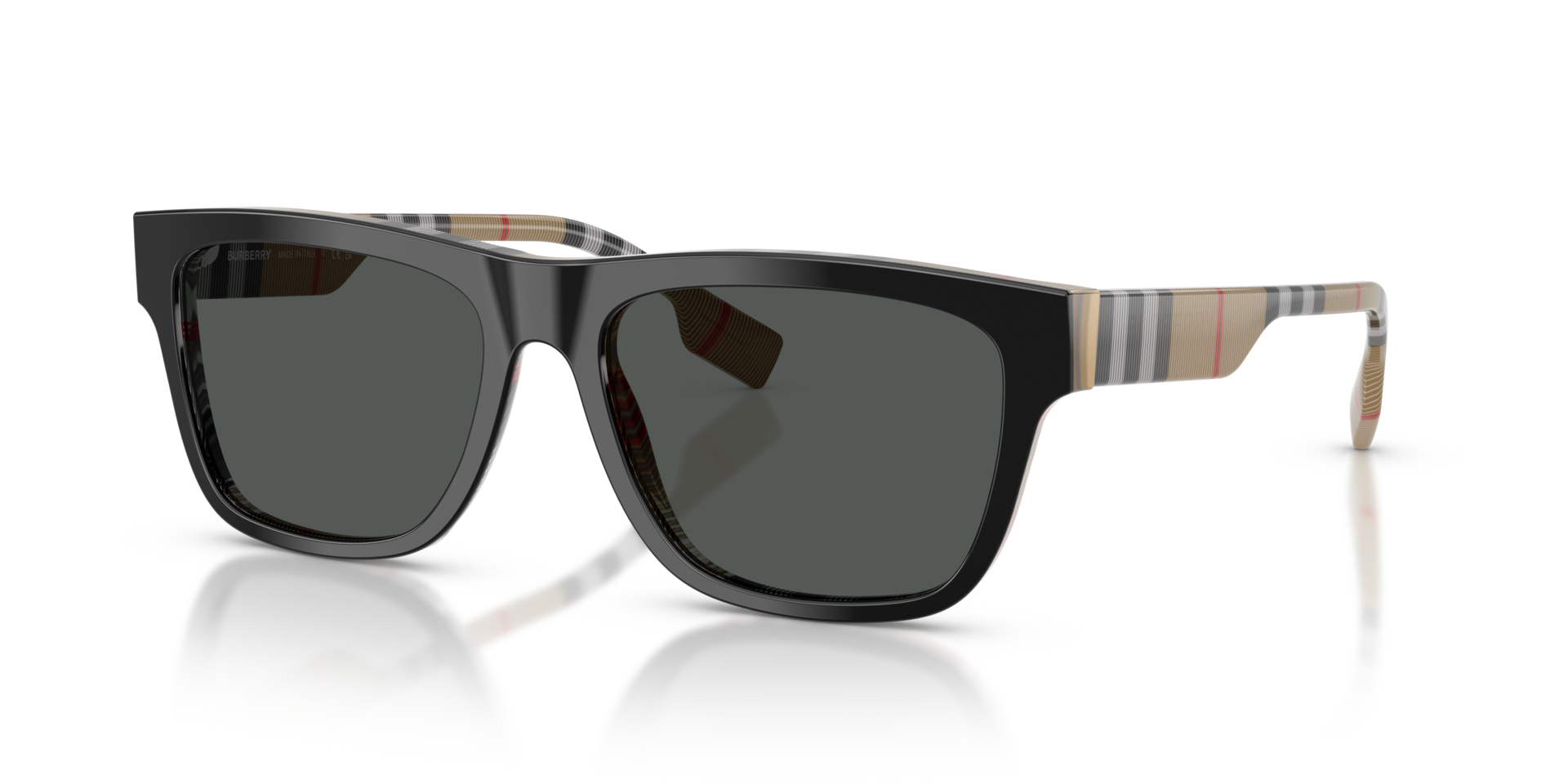BE4293 Oben Schwarz auf Vintage Karo AcetatSunglass Frames von B24, Dreiviertelansicht