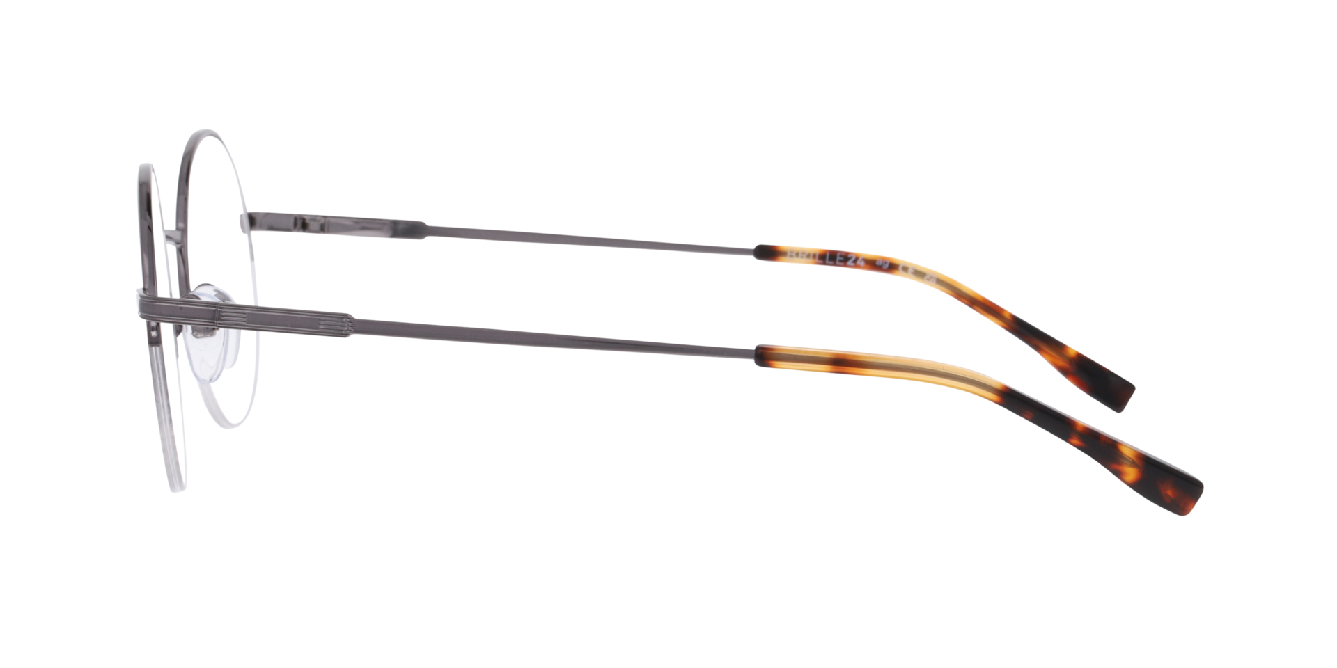 Adrian Staalgrijs MetaalEyeglass Frames van B24, Zijaanzicht
