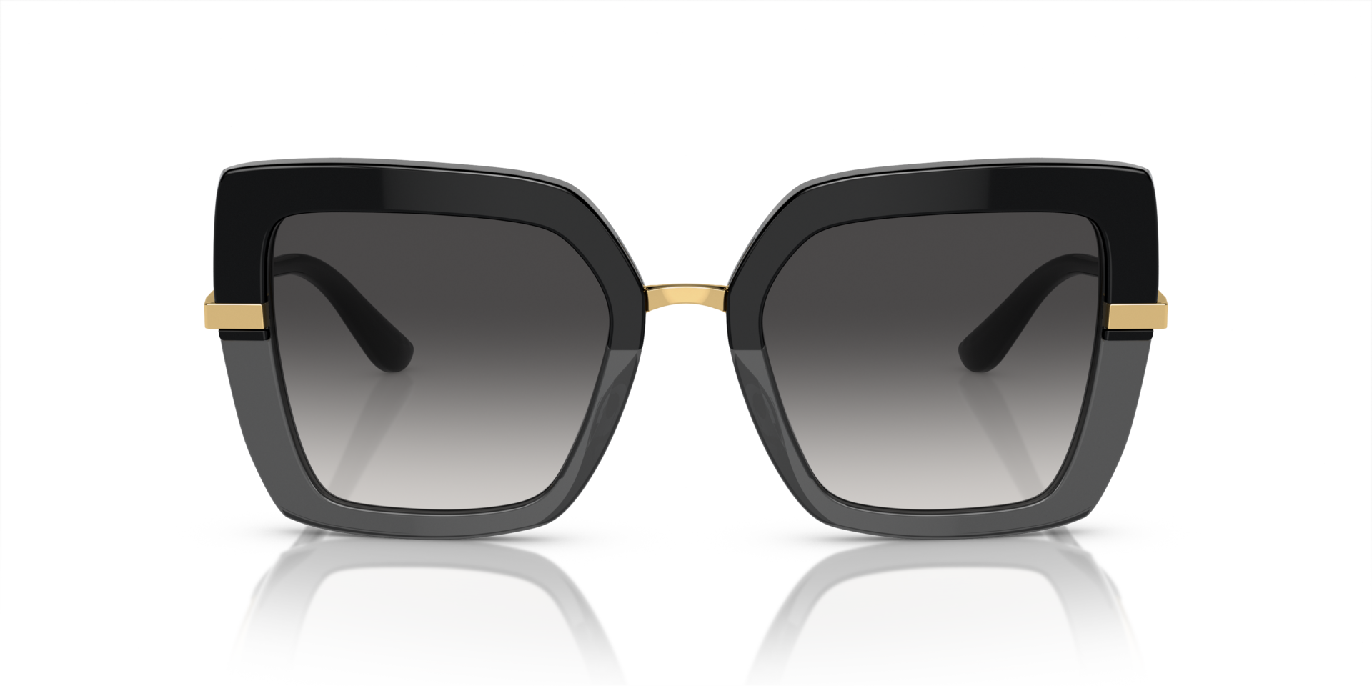 DG4373 Zwart op transparant zwart AcetaatSunglass Frames van B24, Vooraanzicht