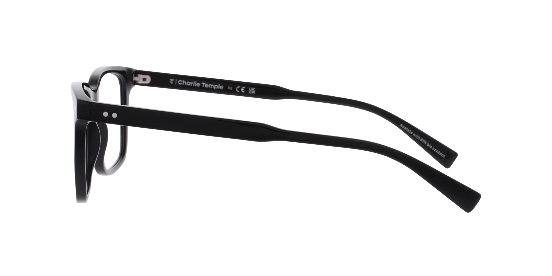 Alaska Schwarz AcetatEyeglass Frames von B24, Seitenansicht
