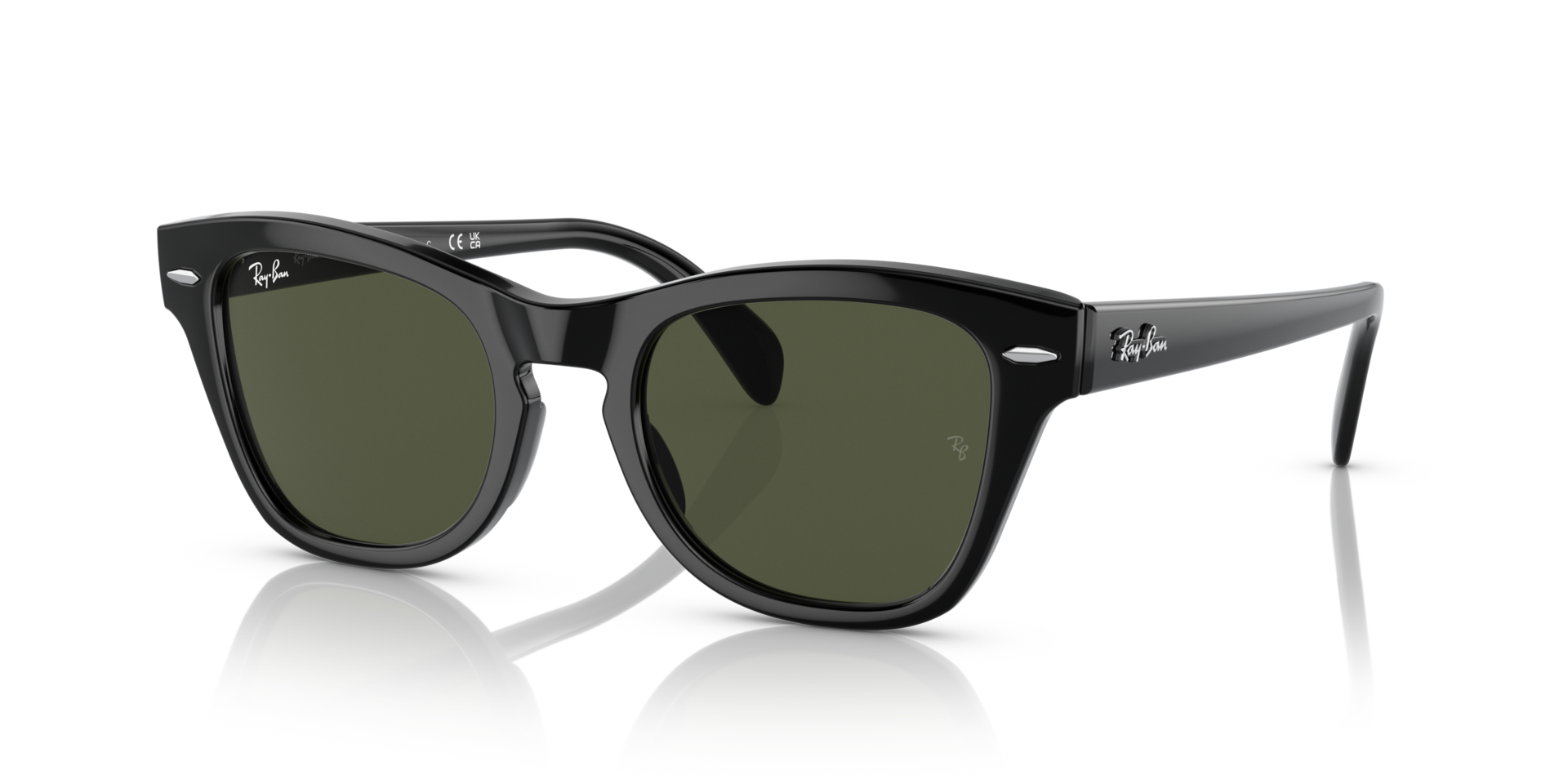 RB0707S Zwart KunststofSunglass Frames van B24, Hoekweergave
