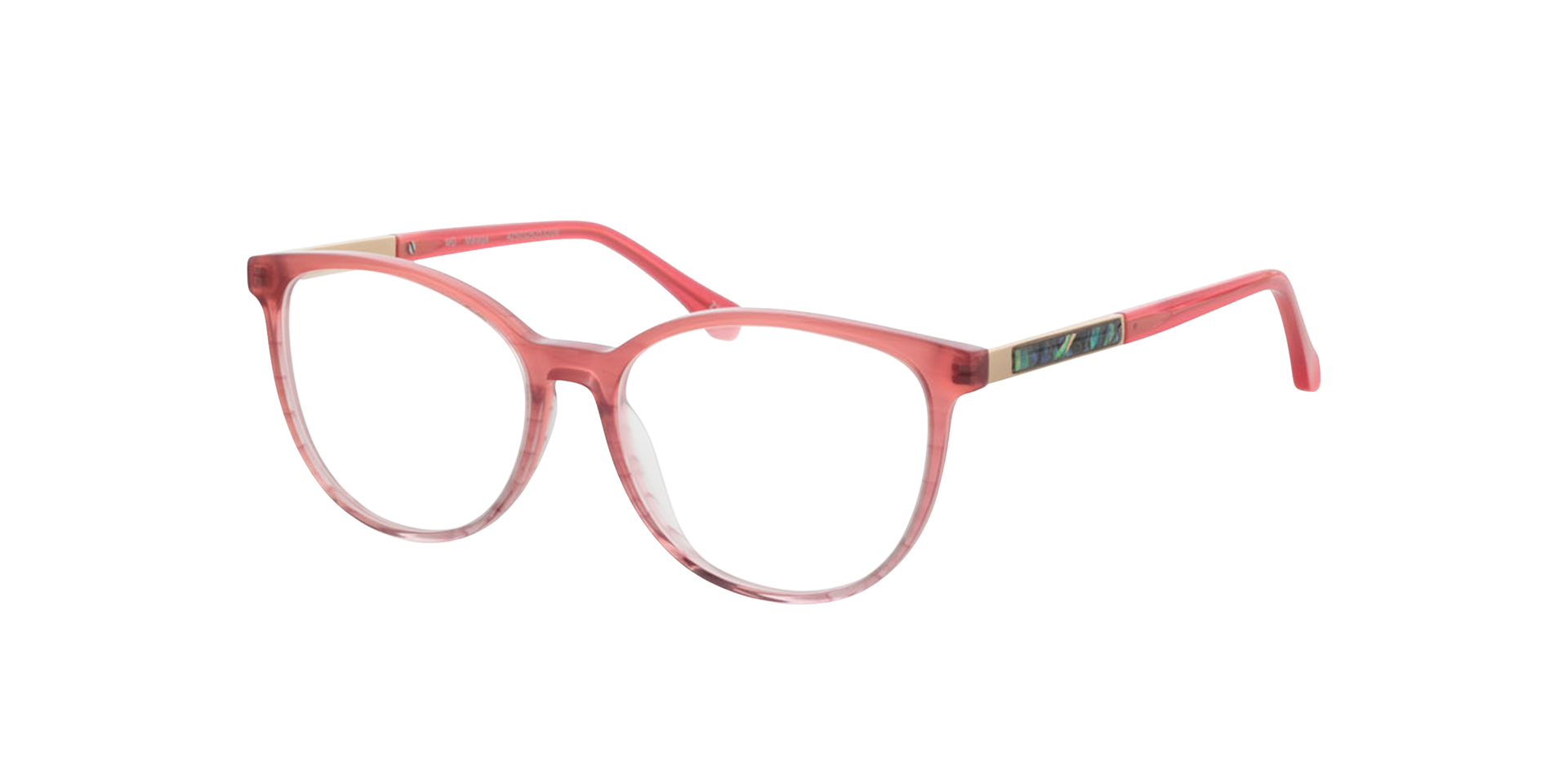 Malaga Gradiënt roze hoorn AcetaatEyeglass Frames van B24, Hoekweergave
