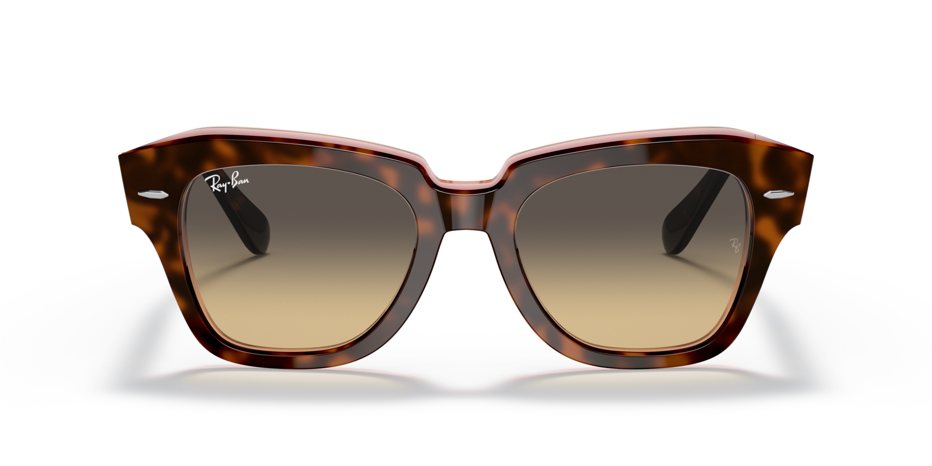 State Street Havana auf Rosa transparent AcetatSunglass Frames von B24, Vorderansicht