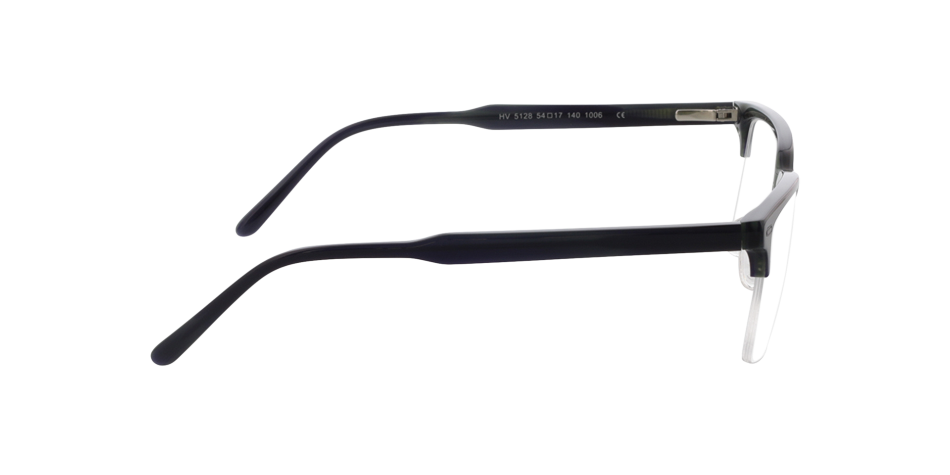 Chuck Groen blauw hoorn AcetaatEyeglass Frames van B24, Zijaanzicht