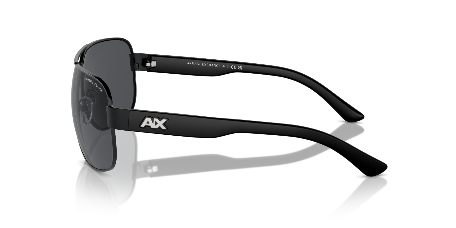 AX2012S Matzwart MetaalSunglass Frames van B24, Zijaanzicht