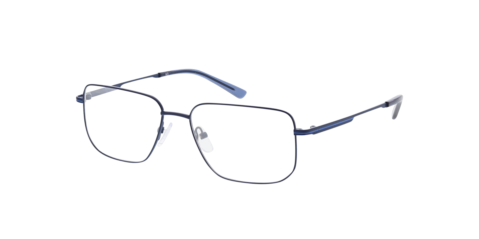 Cardiff Matt Navy Blue MetallEyeglass Frames von B24, Dreiviertelansicht