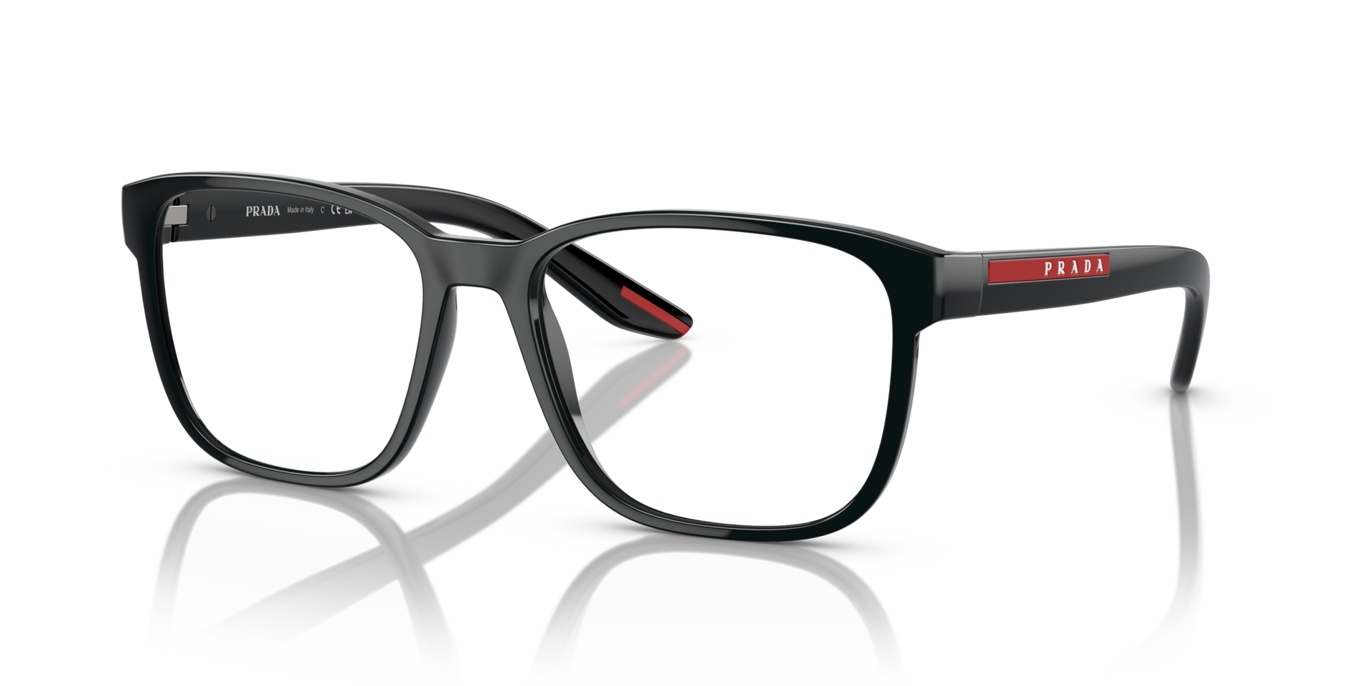 PS 06PV Zwart KunststofEyeglass Frames van B24, Hoekweergave