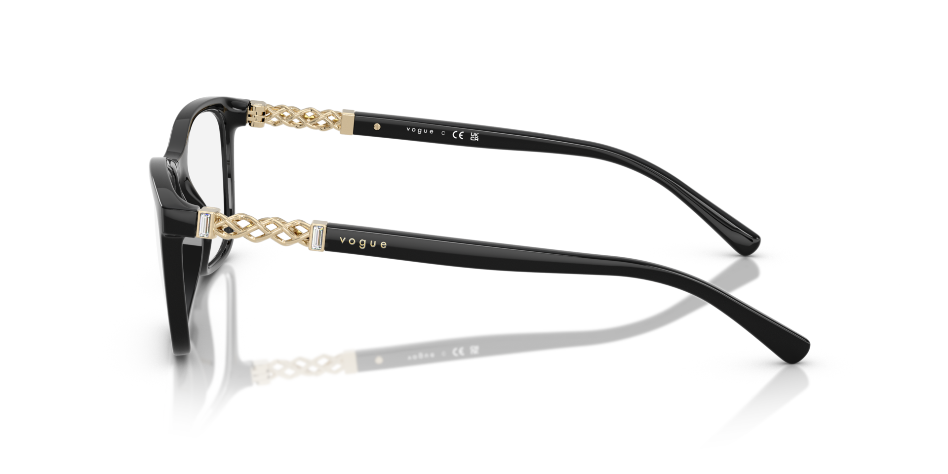 VO5632B Zwart KunststofEyeglass Frames van B24, Zijaanzicht