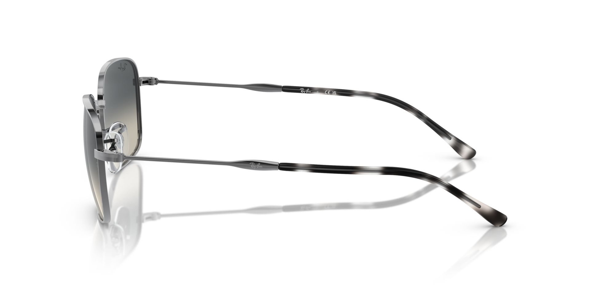 RB3706 Staalgrijs MetaalSunglass Frames van B24, Zijaanzicht