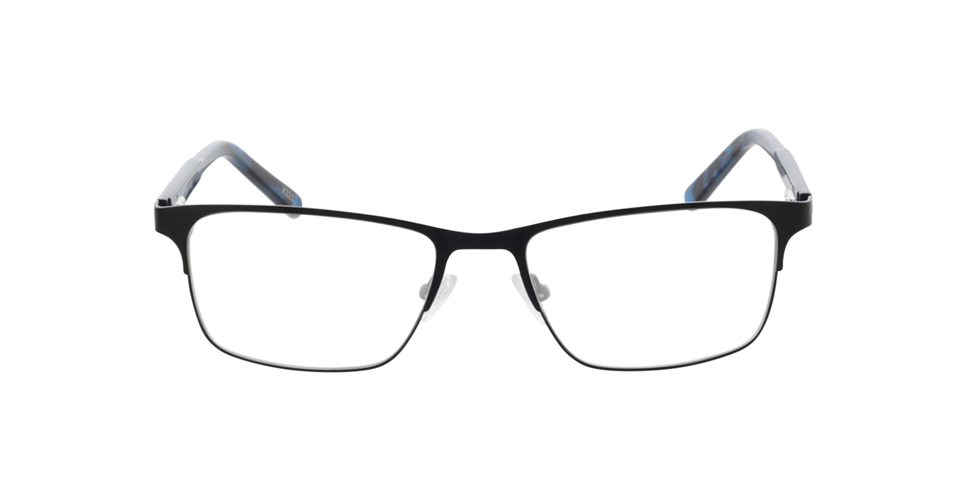 Sherman Zwart  &  gevlekt blauw MetaalEyeglass Frames van B24, Vooraanzicht