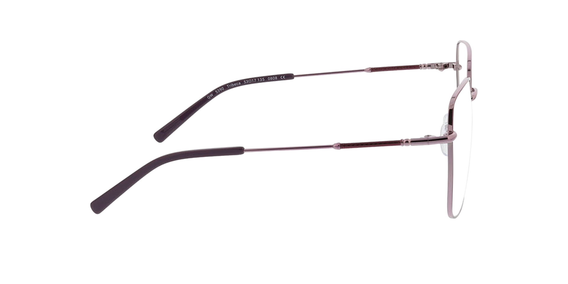 Tribeca Paars  &  donkerpaars MetaalEyeglass Frames van B24, Zijaanzicht