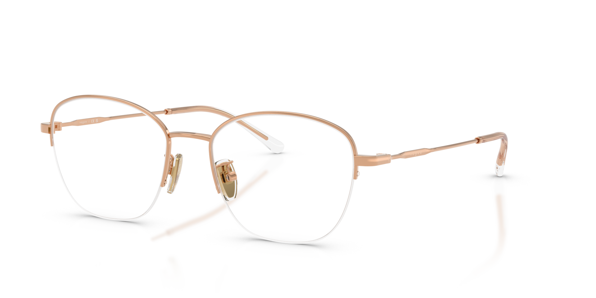 VO4357D Roségoud MetaalEyeglass Frames van B24, Hoekweergave